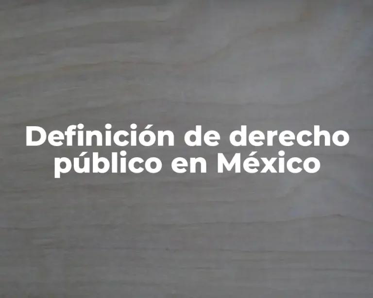 Definición de derecho público en México