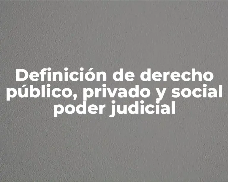 Definición de derecho público, privado y social poder judicial