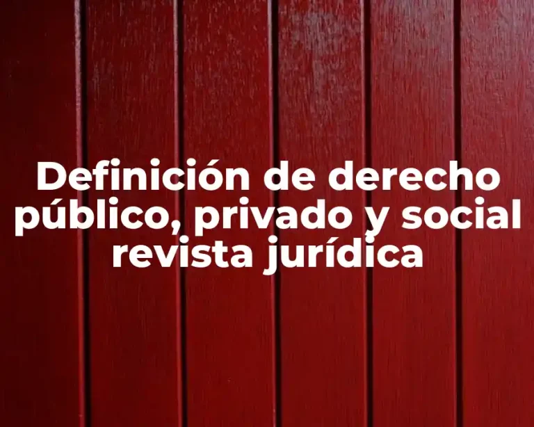 Definición de derecho público, privado y social revista jurídica