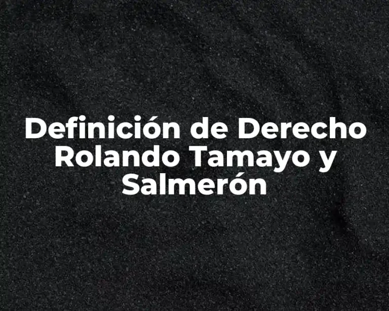 Definición de Derecho Rolando Tamayo y Salmerón