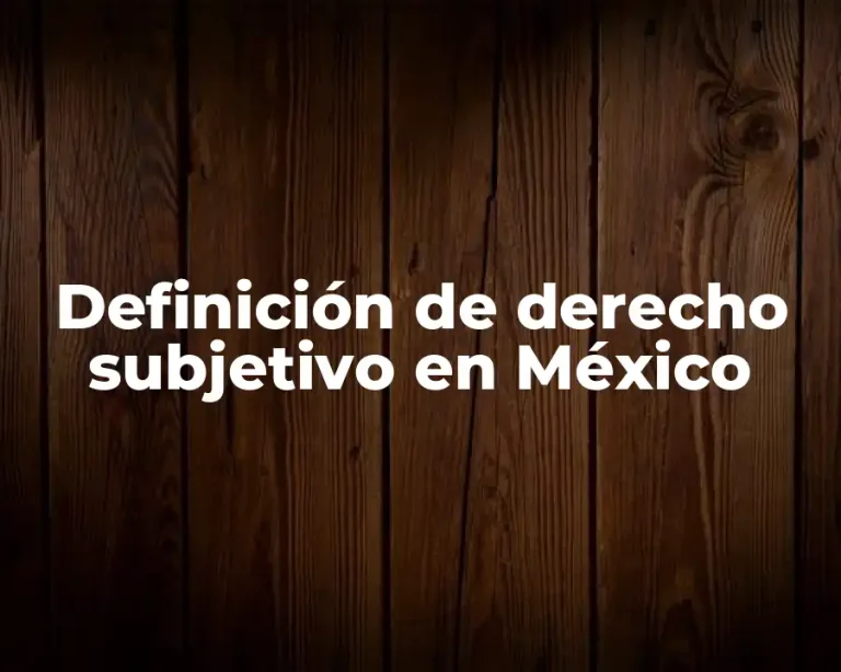 Definición de derecho subjetivo en México
