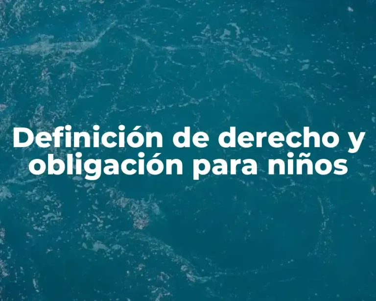 Definición de derecho y obligación para niños