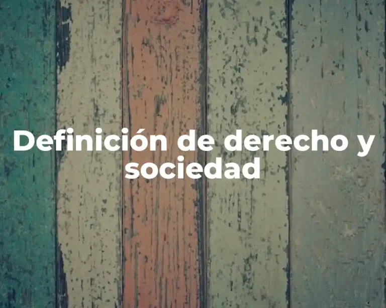 Definición de derecho y sociedad