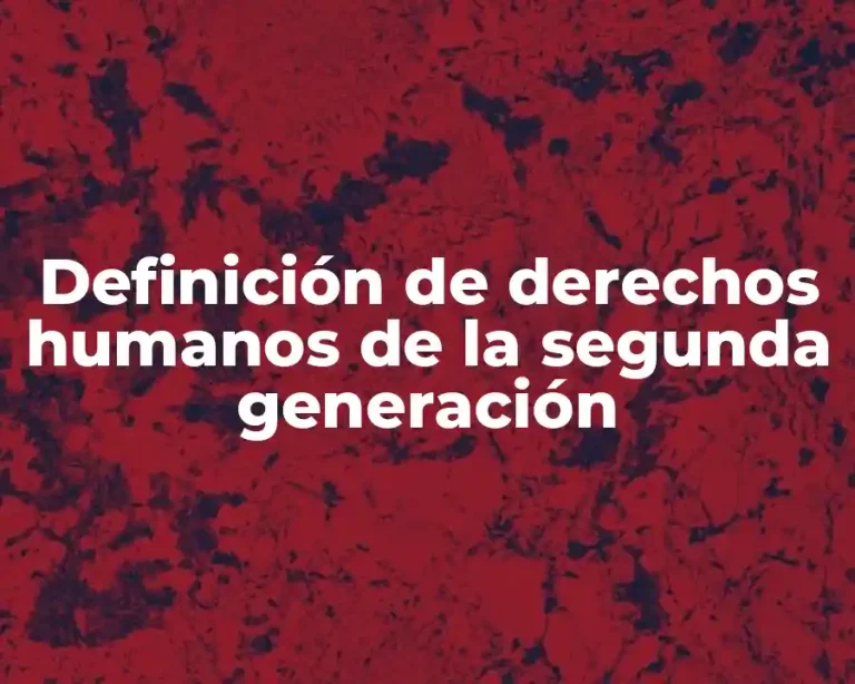 Definición de derechos humanos de la segunda generación