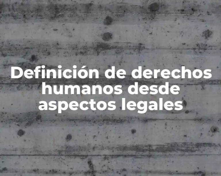 Definición de derechos humanos desde aspectos legales