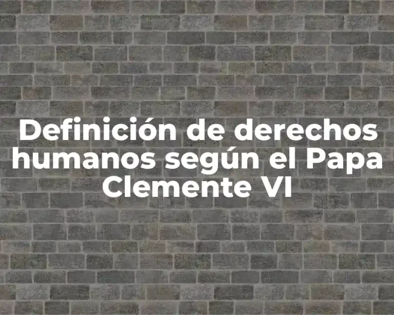 Definición de derechos humanos según el Papa Clemente VI