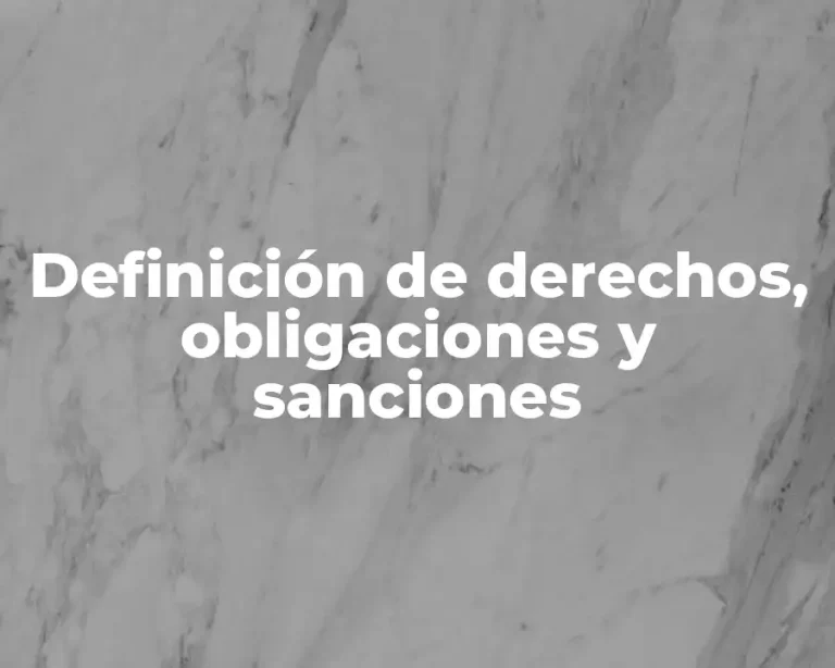 Definición de derechos, obligaciones y sanciones