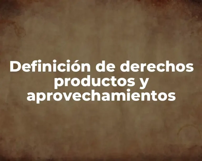Definición de derechos productos y aprovechamientos