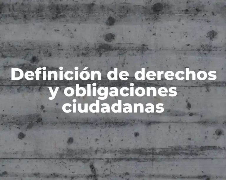 Definición de derechos y obligaciones ciudadanas