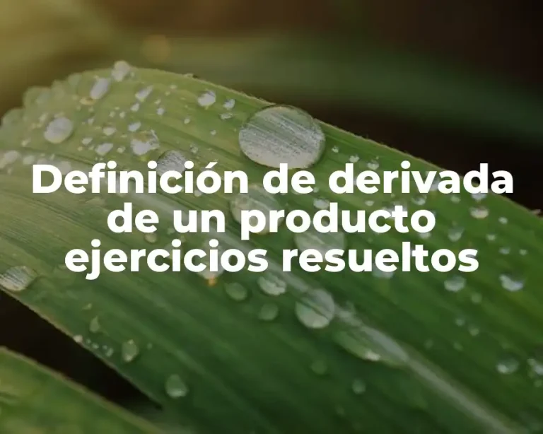 Definición de derivada de un producto ejercicios resueltos