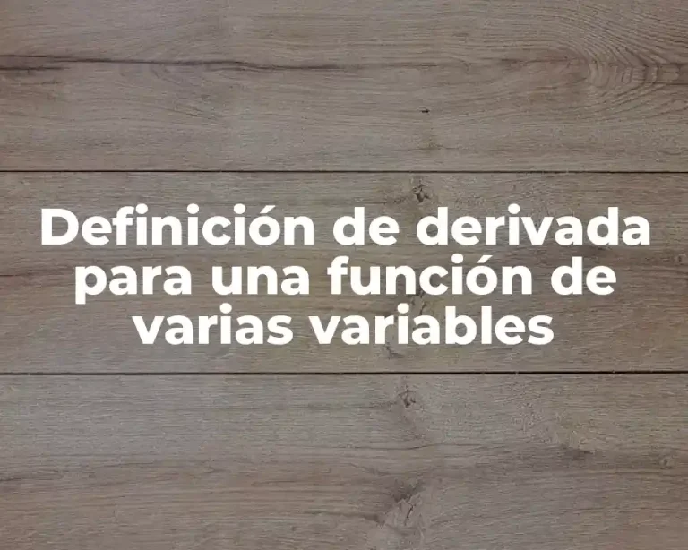 Definición de derivada para una función de varias variables