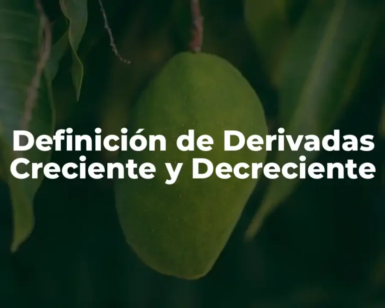 Definición de Derivadas Creciente y Decreciente