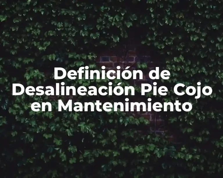 Definición de Desalineación Pie Cojo en Mantenimiento