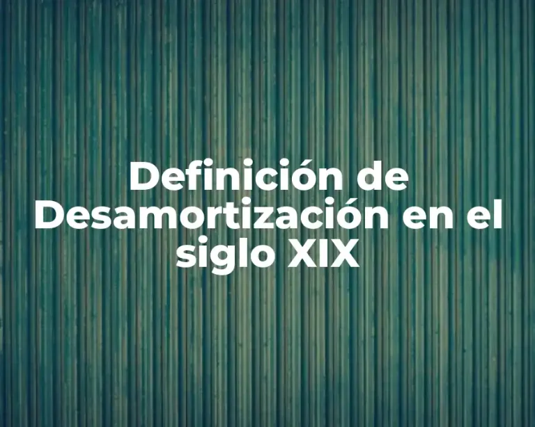 Definición de Desamortización en el siglo XIX