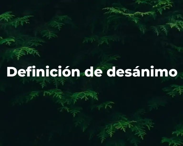 Definición de desánimo