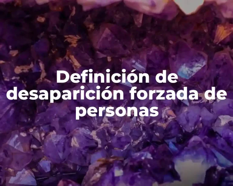 Definición de desaparición forzada de personas
