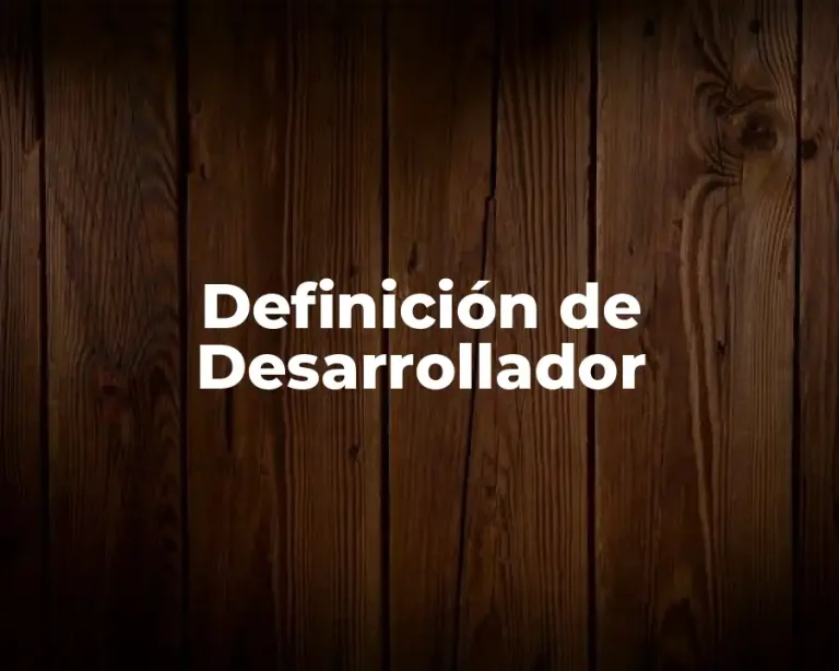 Definición de Desarrollador