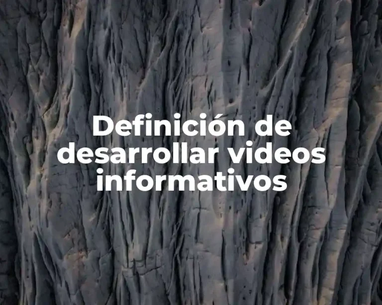 Definición de desarrollar videos informativos