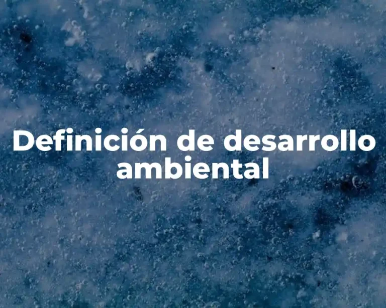Definición de desarrollo ambiental