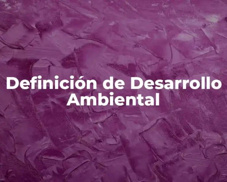 Definición de Desarrollo Ambiental