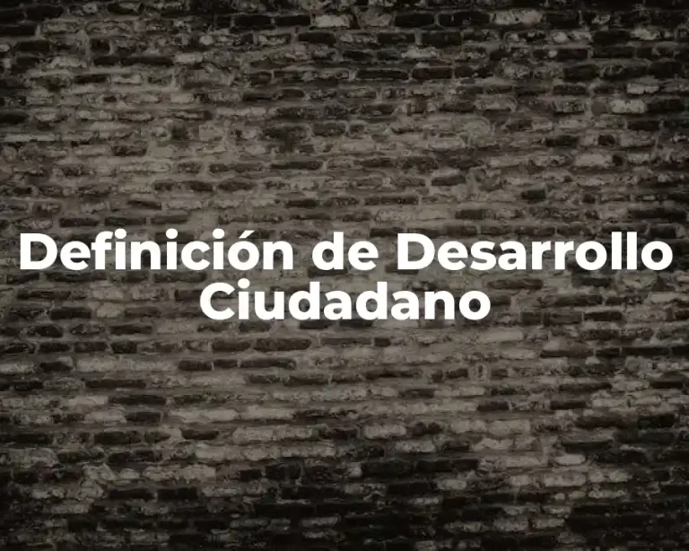 Definición de Desarrollo Ciudadano