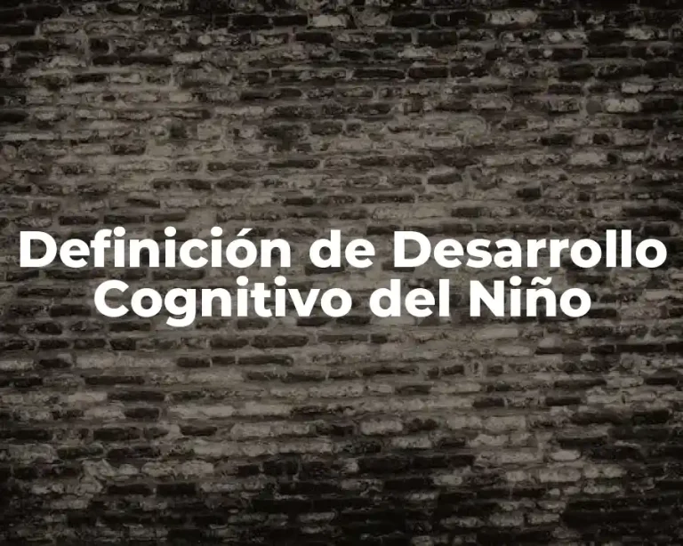 Definición de Desarrollo Cognitivo del Niño