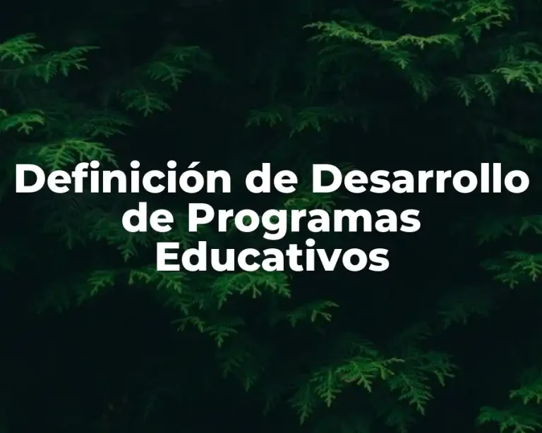 Definición de Desarrollo de Programas Educativos