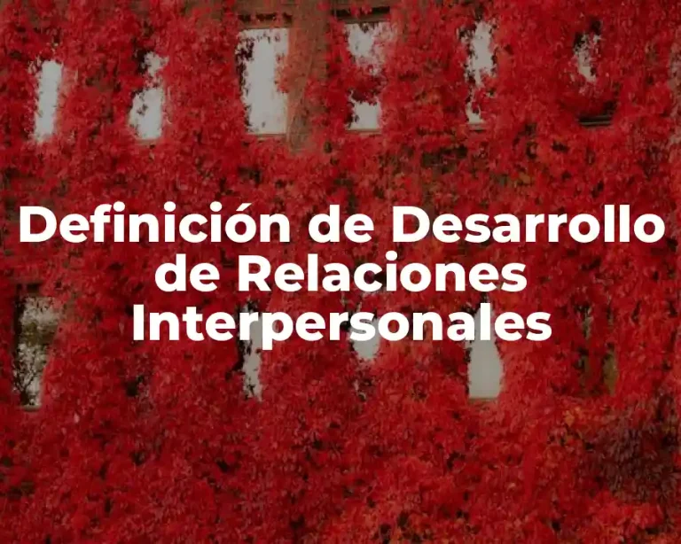 Definición de Desarrollo de Relaciones Interpersonales