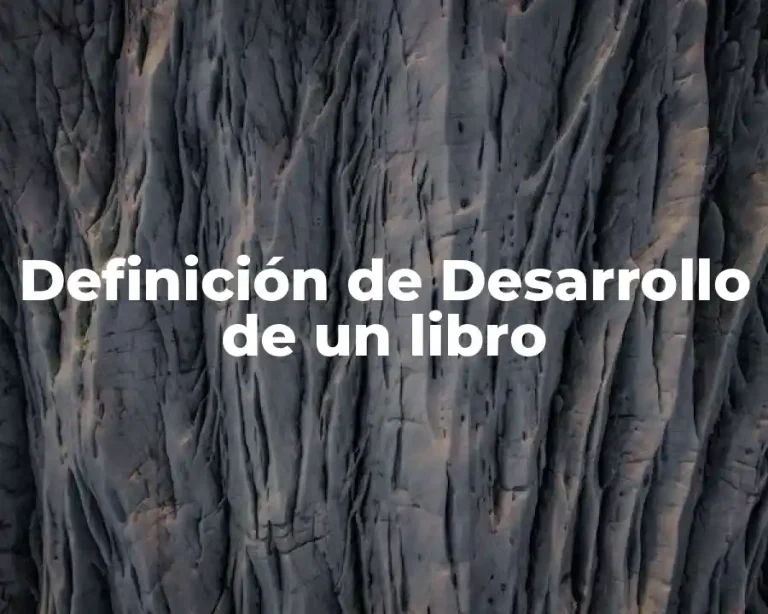 Definición de Desarrollo de un libro