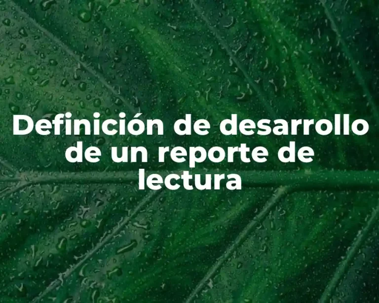 Definición de desarrollo de un reporte de lectura