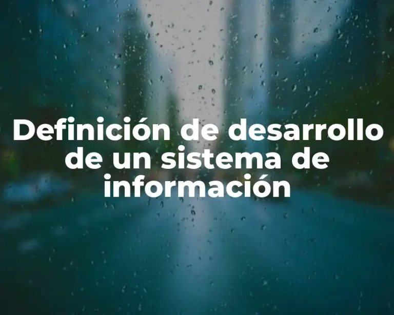 Definición de desarrollo de un sistema de información