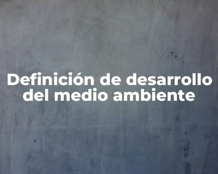 Definición de desarrollo del medio ambiente