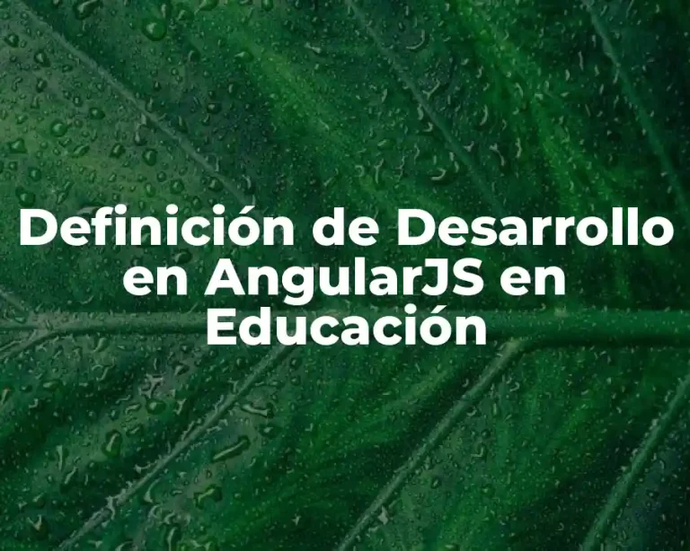 Definición de Desarrollo en AngularJS en Educación