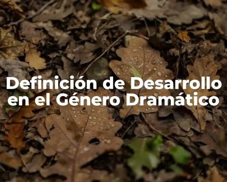 Definición de Desarrollo en el Género Dramático
