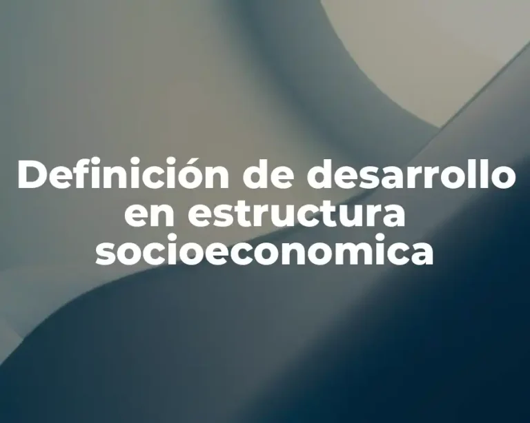 Definición de desarrollo en estructura socioeconomica