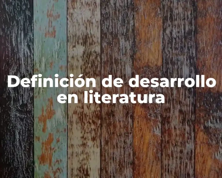 Definición de desarrollo en literatura