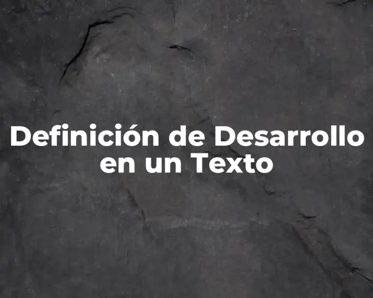 Definición de Desarrollo en un Texto