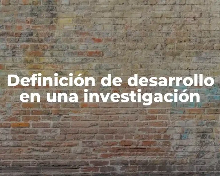 Definición de desarrollo en una investigación