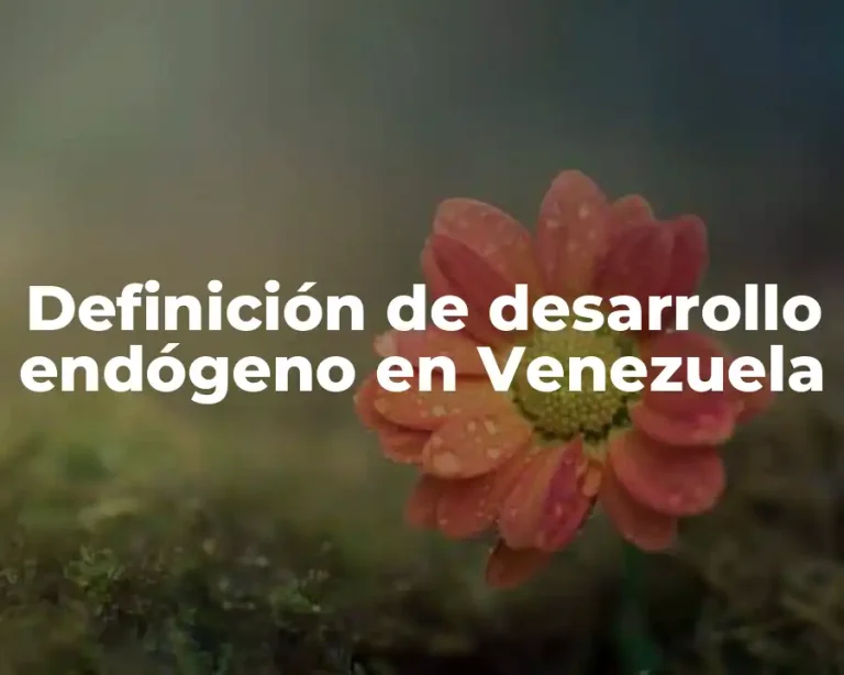 Definición de desarrollo endógeno en Venezuela