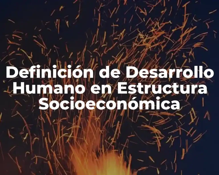 Definición de Desarrollo Humano en Estructura Socioeconómica