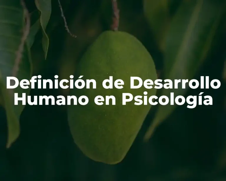Definición de Desarrollo Humano en Psicología