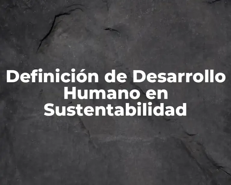 Definición de Desarrollo Humano en Sustentabilidad