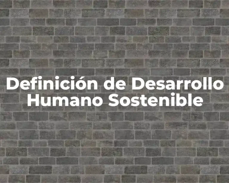 Definición de Desarrollo Humano Sostenible