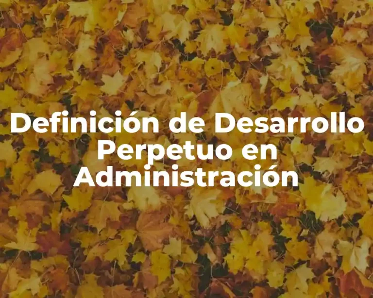 Definición de Desarrollo Perpetuo en Administración