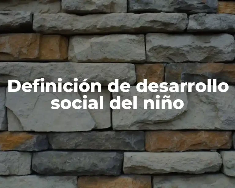 Definición de desarrollo social del niño