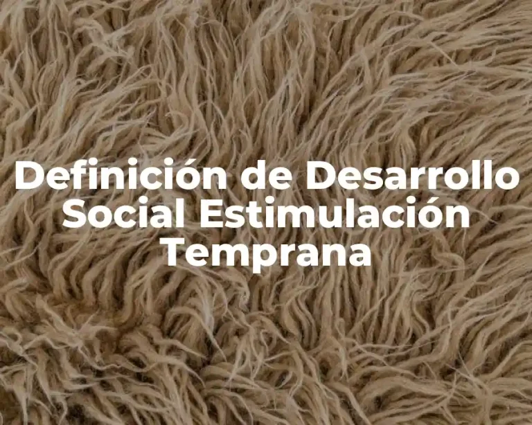 Definición de Desarrollo Social Estimulación Temprana