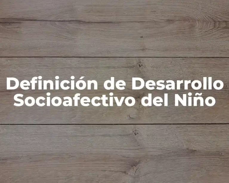 Definición de Desarrollo Socioafectivo del Niño