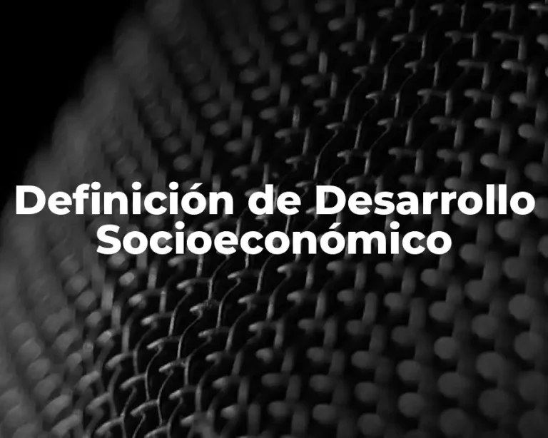 Definición de Desarrollo Socioeconómico