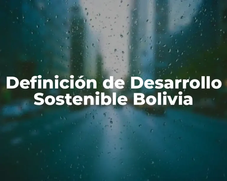 Definición de Desarrollo Sostenible Bolivia