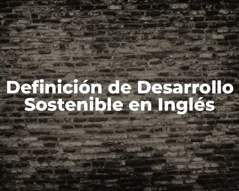 Definición de Desarrollo Sostenible en Inglés